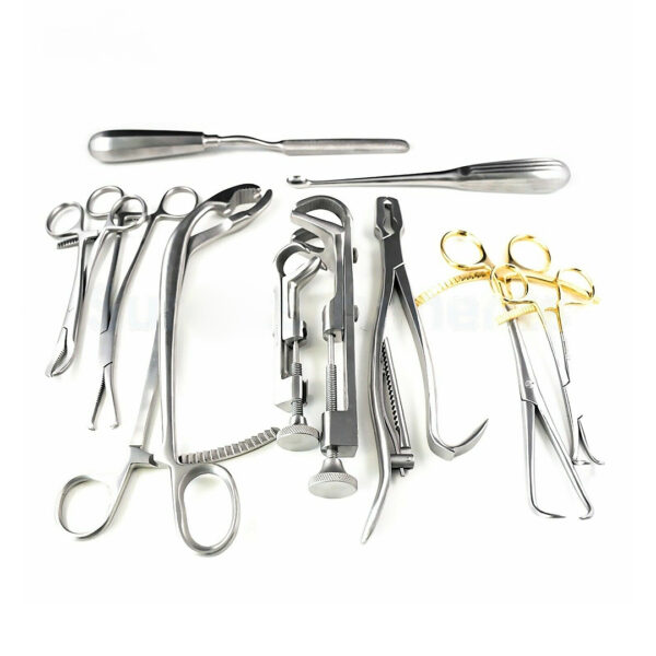 10 Assorted Orthopedic Surgical Instruments